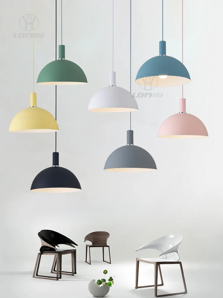 

Nordic Modern Creative Macaron Pendant Lights, Restaurant Living Room Kitchen Bedside Decorative E27 Lamp Fixture