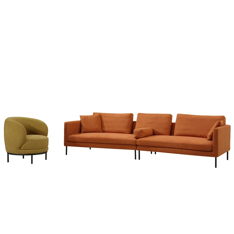 

for New European Design Style Modular Section Living Room Sofa Set Orange Color for Young People and Apartment Use Sofa