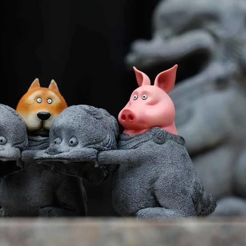 

Playful Beast Shishi Yellow Lion Tiger Zhenkansai Shiba Inu Pvc Figure Anime Figure Toys Gift Series Model Ornaments