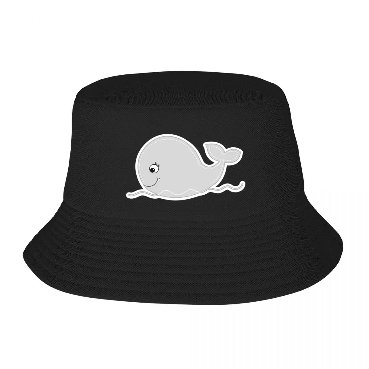 

Pink and Gray Whale Pattern Bucket Hat beach hat Beach Hat Male Women's