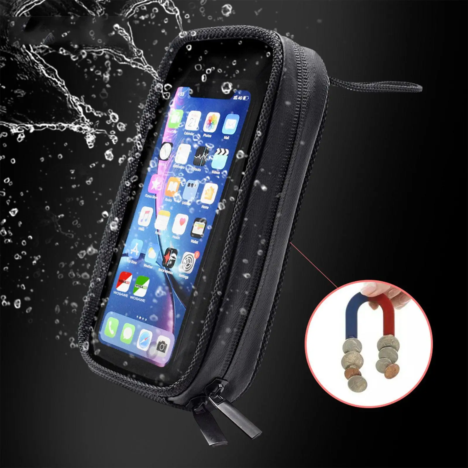 Motorcycle Fuel Tank Bag Magnetic Fuel Tank Bag Bag Bag Cell Phone Pouch Holder Seat Phone Oil Mobile Phone J1L9