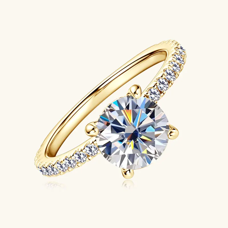IOGOU 2CT Moissanite Engagement Wedding Ring for Women 925 Sterling Silver Rings Promise Finger Jewelry Sparking Lab Diamond 8mm
