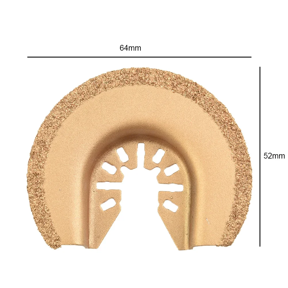 퀵 체인지 진동 멀티 툴 톱날, 반원 다이아몬드 커팅 디스크, 전동 공구용 멀티 툴, 64mm, 2 개, 1 개