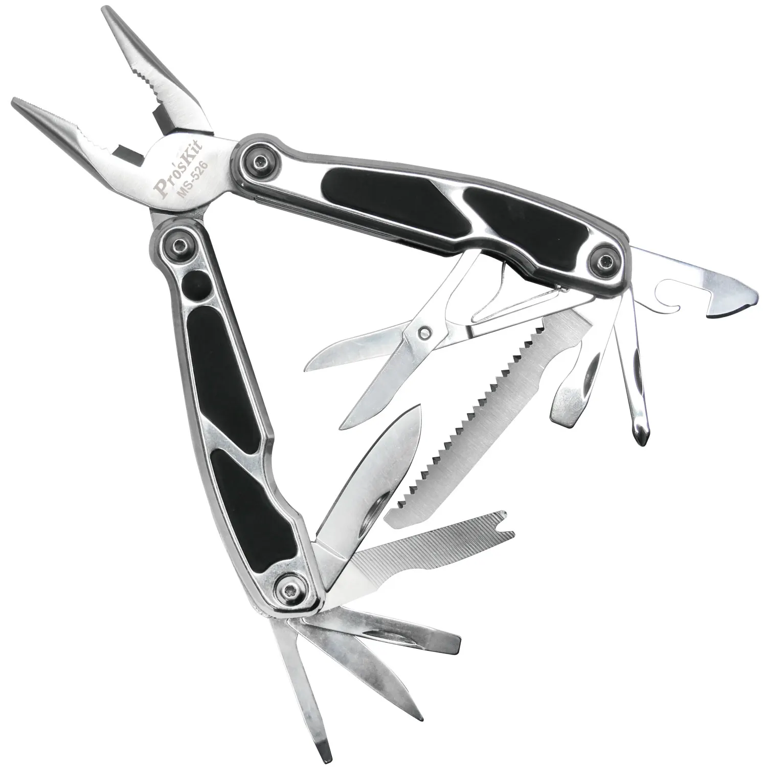 MS-526 stainless steel universal tool 12-in-1 multi-functional portable tool below 60 °, handle length 10cm