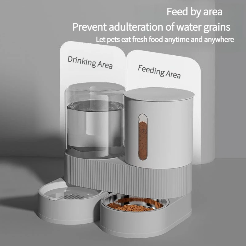 Автоматическая кормушка и поилка для домашних животных 2 в 1, отдельный дозатор сухого и влажного корма большой емкости с таймером, умная миска для кошек