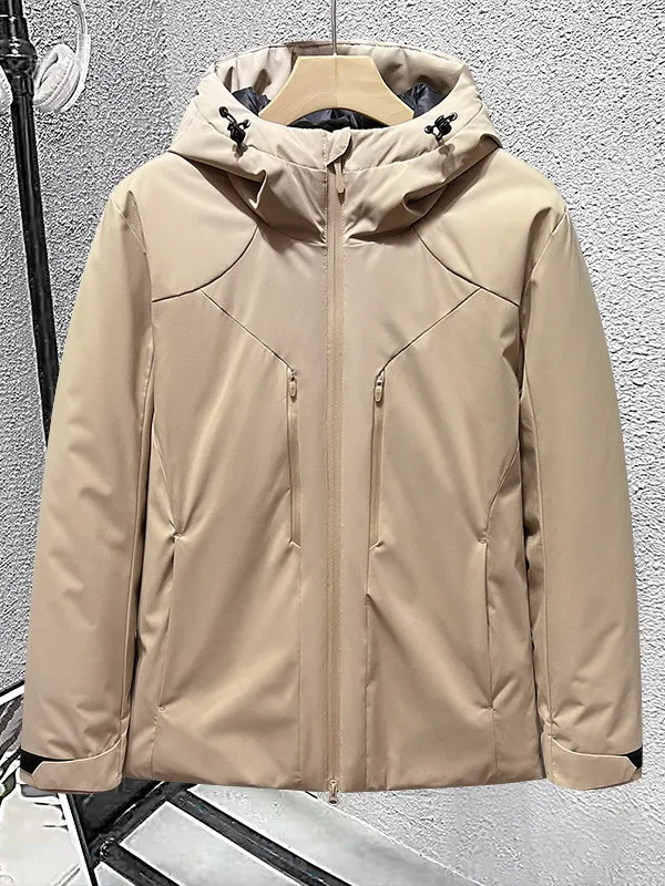 سترة من القطن بغطاء للرأس من Thiened للرجال والنساء في الهواء الطلق مقاومة للرياح ومقاومة للماء وحامل معطف مناسب طويل Sve #4