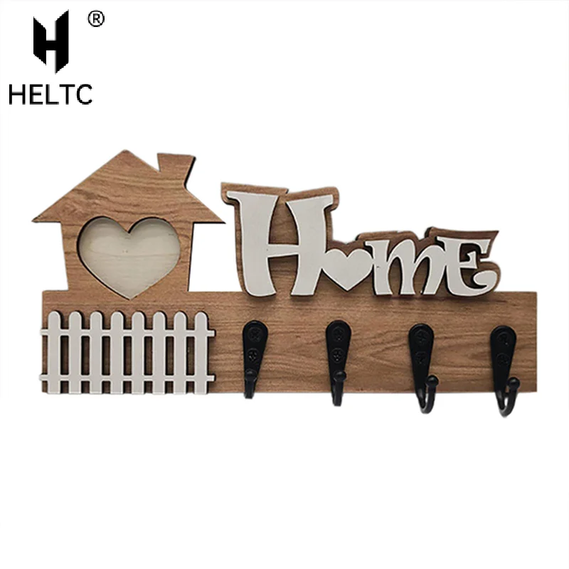 Wooden Wall Hooks Door Wall Hangers Entrance Decoration Key Holder Wooden Crafts Home Decoration Wooden Hook