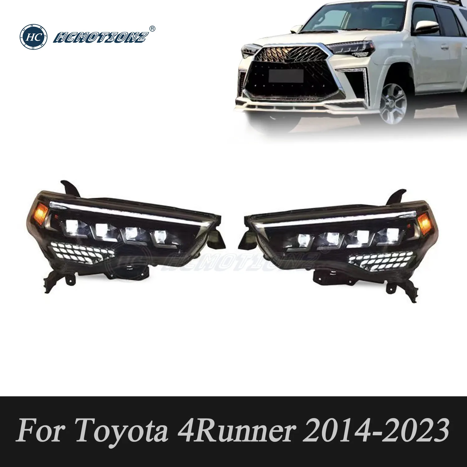 

Передние фары для Toyota 4runner 2014-2023 SR5 TRD внедорожника HCMOTIONZ, Lmited автомобильные передние фары в сборе DRL анимация