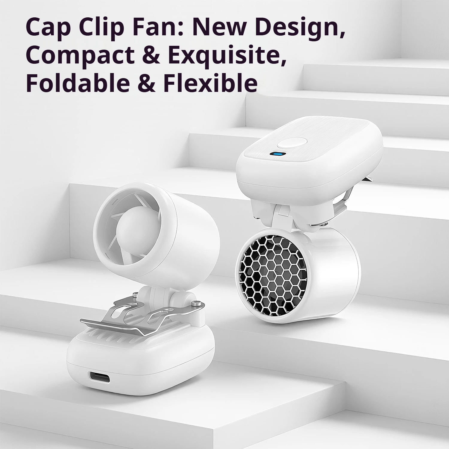 

Mini Portable Clip-on Fan, 3-Speed Rechargeable USB C Personal Fan for Hat, Desk, Travel & Outdoor