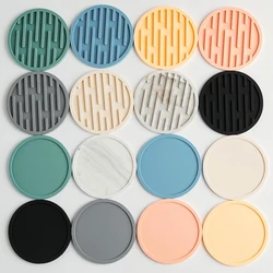 3.9 inch Silicone Coaster Round Heat Resistant Rubber Tea Cup Mat Drink Coffee Mug Glass Beverage Holder Pad Tabletop Protection