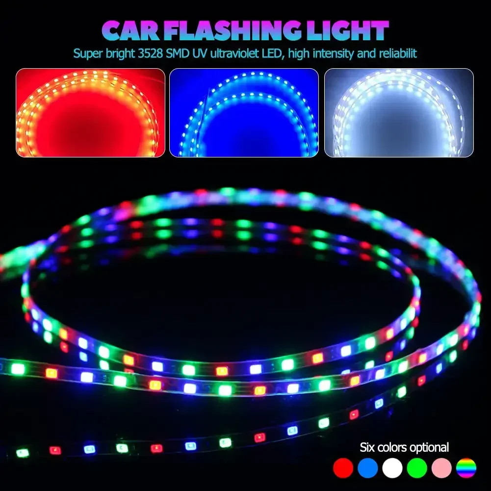 90SMD Motorcycle Led Strip Bulb Atmosphere Decorative Lamp Car Interior Daytime Running Light for Car Motorcycle Decroation 90cm