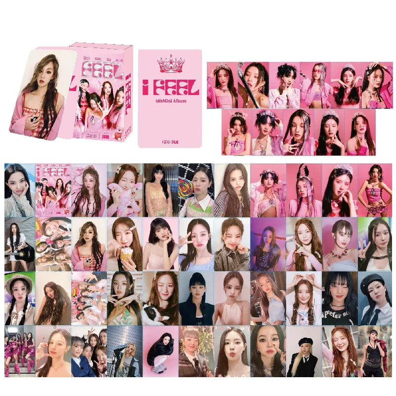 55pcs/set Kpop GIDLE I FEEL Album Lomo Cards HD Photo Minnie YUQI SHUHUA Postcard Fans Collection Gift