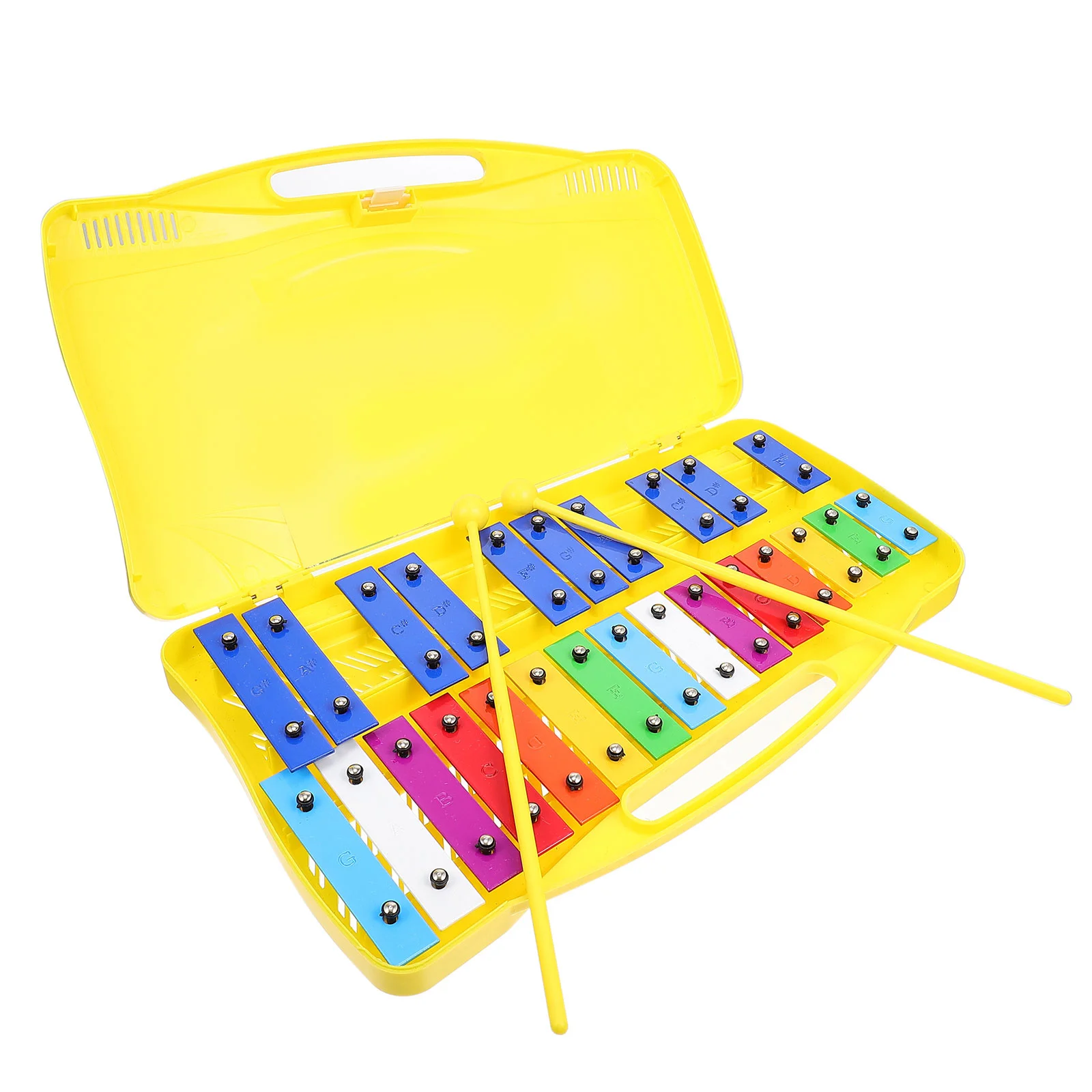 25-tone Piano Playing Musical Toy For Kids Metallophone Percussion Wooden Blue with 25-Note Plate Child