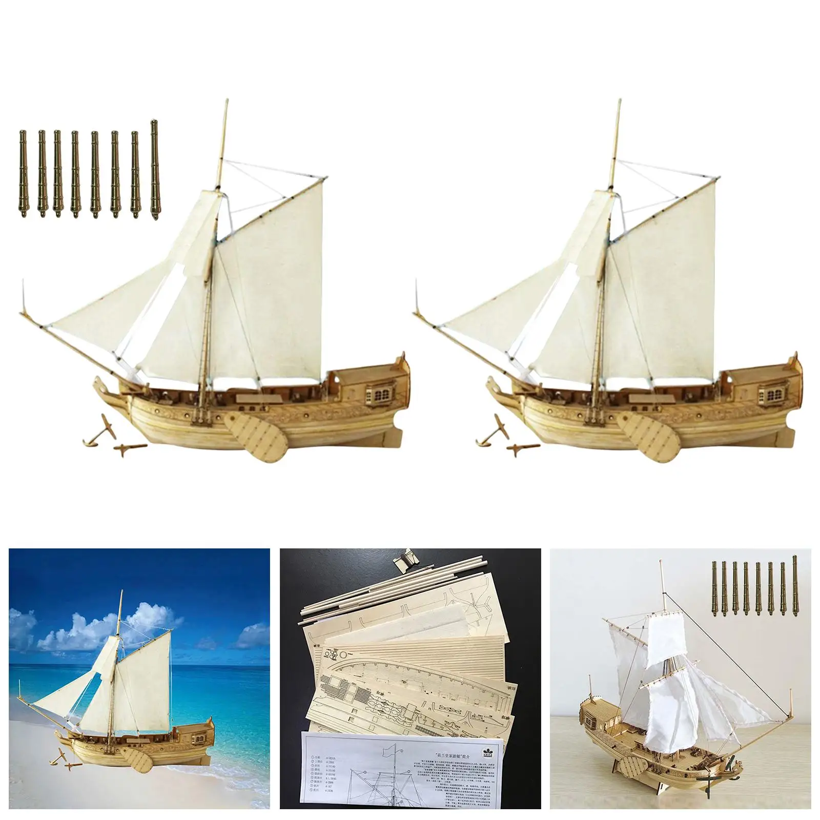 1:80 Zeilboot Model Diy Hout Ambachten Educatief Speelgoed Schip Collectie