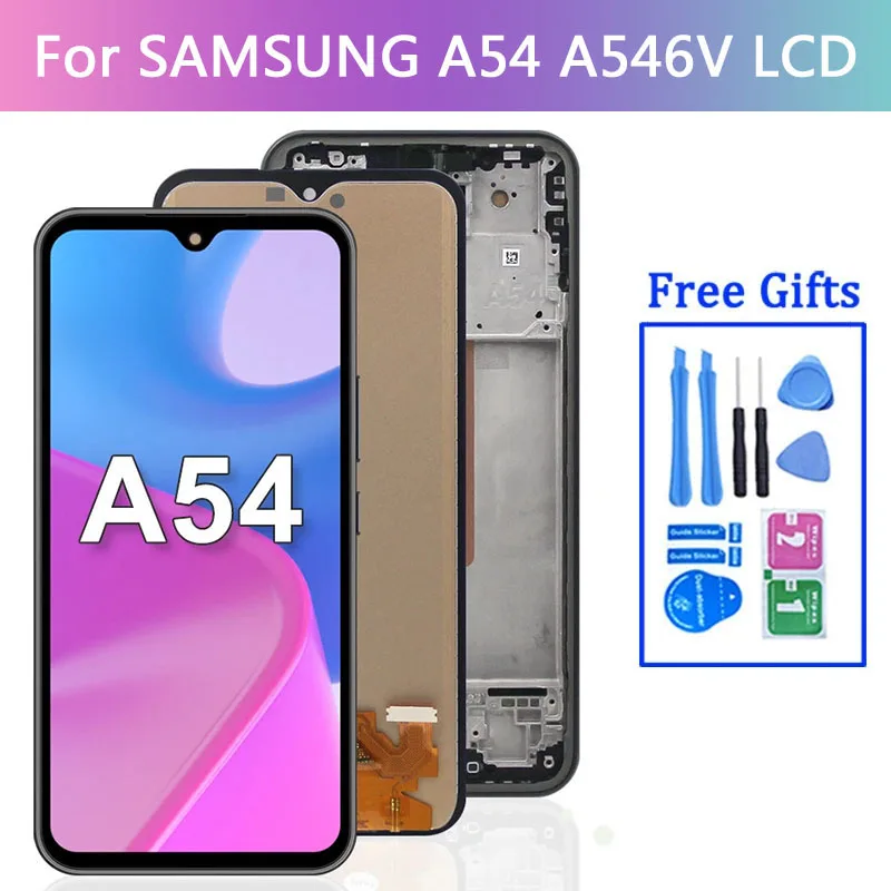 6.4\'\' Super AMOLED For Samsung A54 5G LCD A546U A546B A5460 Display Touch Screen Digitizer For Samsung A546 LCD with frame