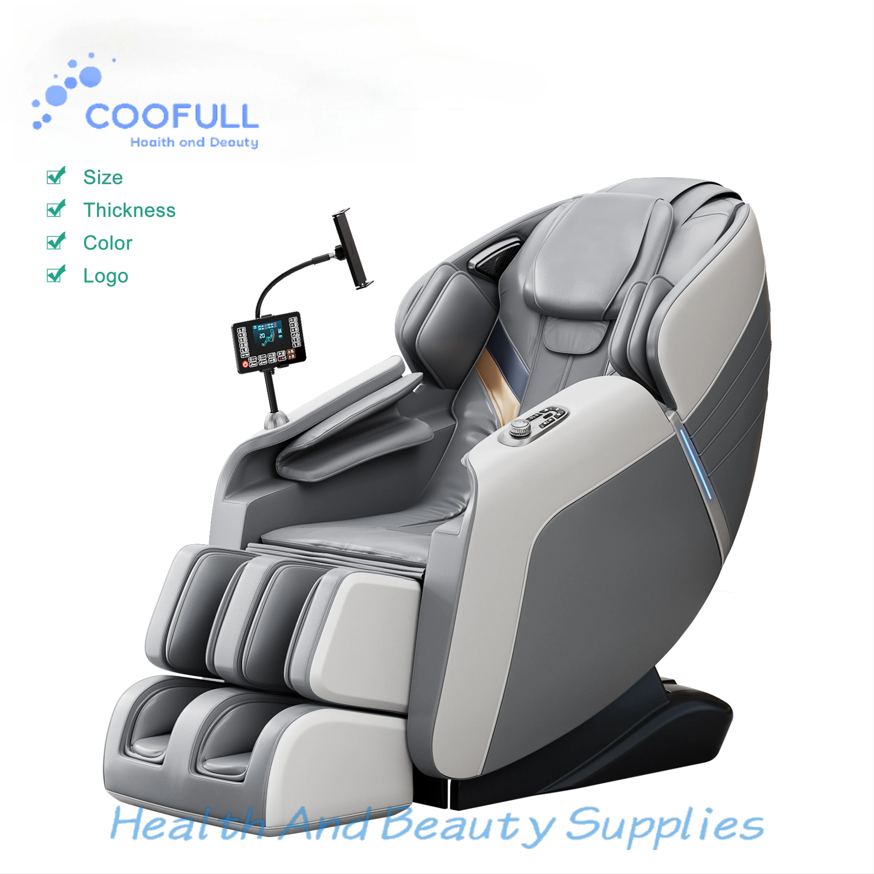 Coolfull Custom Logo Full Body Zero Gravity Folding Recliner Massage Chair With Bluetooth Speaker Air Pressure for Home Care