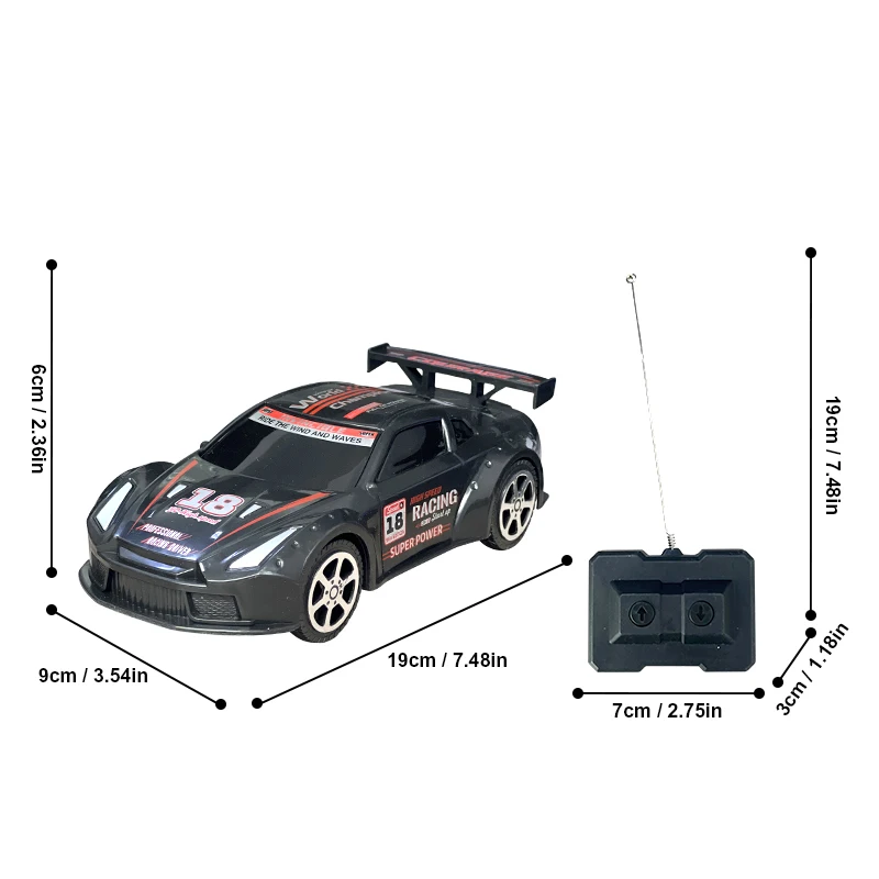Carro de controle remoto infantil, brinquedo de corrida de carro de controle remoto bidirecional interno e externo, presente de jogo de jardim de infância sem bateria