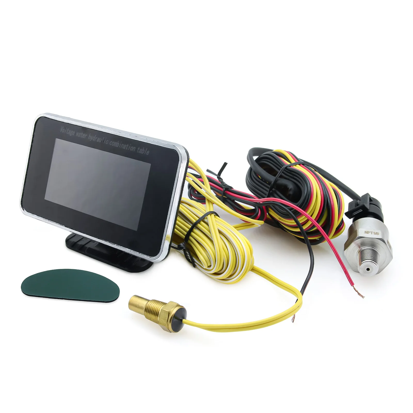 Universal Auto 3 IN 1 LCD Lkw Auto Öl Manometer Voltmeter Wasser Temp Messgeräte Kombination Tisch Mit Sensoren 12 v/24 v – Detail 14