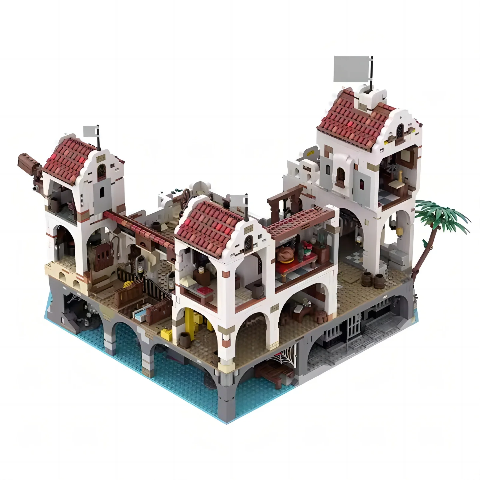 High Difficulty-49155 MOC Barracuda Bay Eldorado Fort Pirate Building Blocks DIY Toy Building Blocks Hobby Assembly Gift