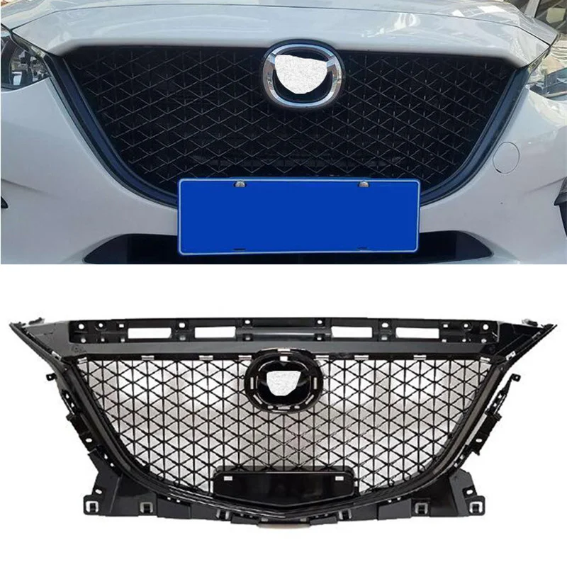 

Racing Grills For 2014-2016 Mazda3 Angkesela Grill Grille Mid-grille Bright Black Starry Front Face Restoration Parts