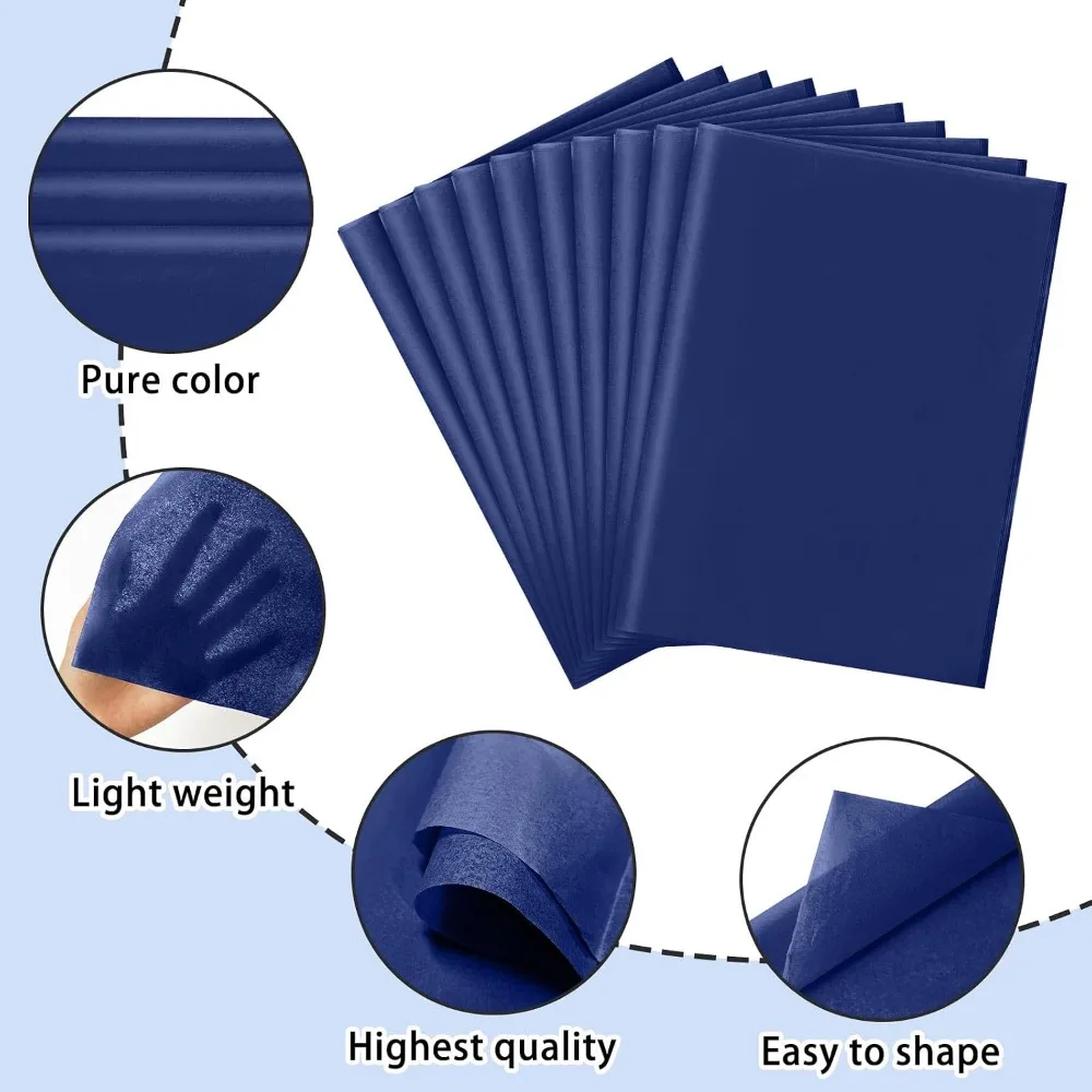 120 Sheets Navy Blue Tissue Paper for Gift Bags Wrapping Wedding Birthday Party Crafts Decoration Bulk Art Tissue view 5