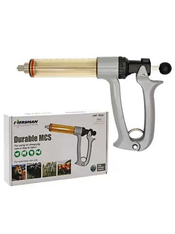25/50ml Semi-Automatic Veterinary Continuous Syringe Animal Injection Adjustable Vaccine Syringe for Livestock Cattle Sheep