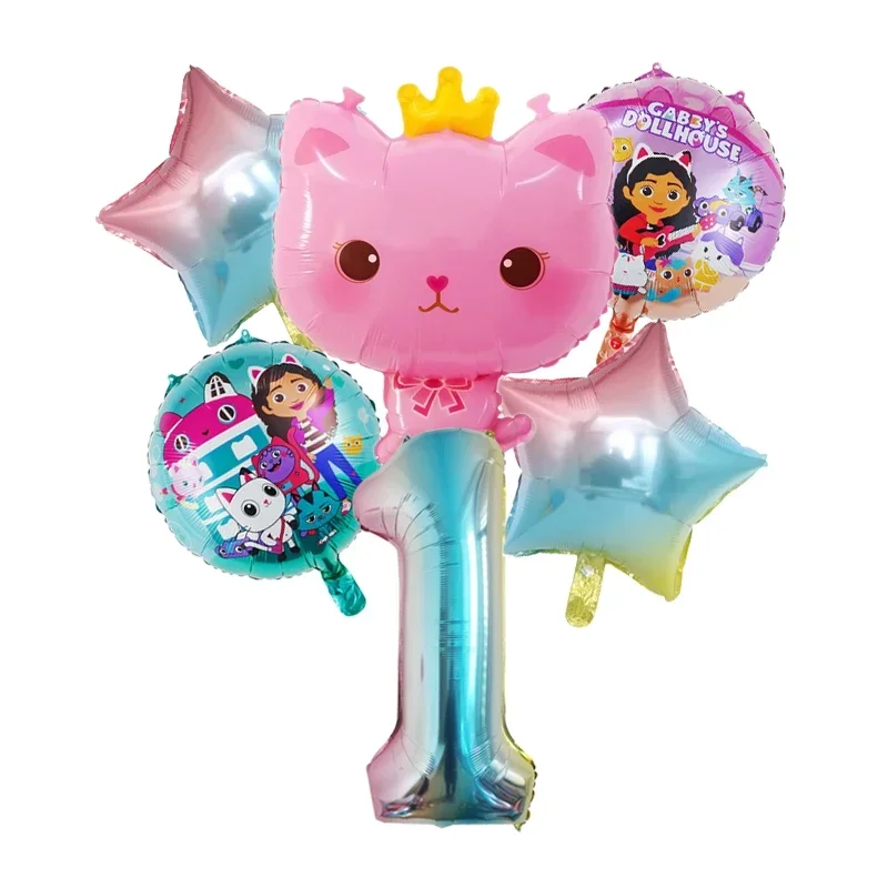 Gabby DollHouse Metallische Luftballons Cartoon Mädchen Geburtstagsparty Dekorationszubehör Baby-Shower Globos Geschenk – Detail 2