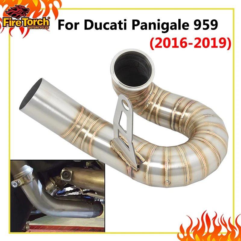 

Motorcycle Exhaust Systems Tube Middle Link Pipe Escape Slip On For DUCATI Panigale 959 2016 - 2019 Muffler Stainless Steel
