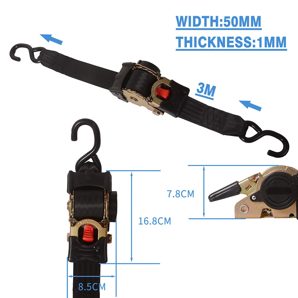 Automatycznie chowana pasek zapadkowy stały hak pas bezpieczeństwa mocowania ładunku motocykl terenowy statek Karting