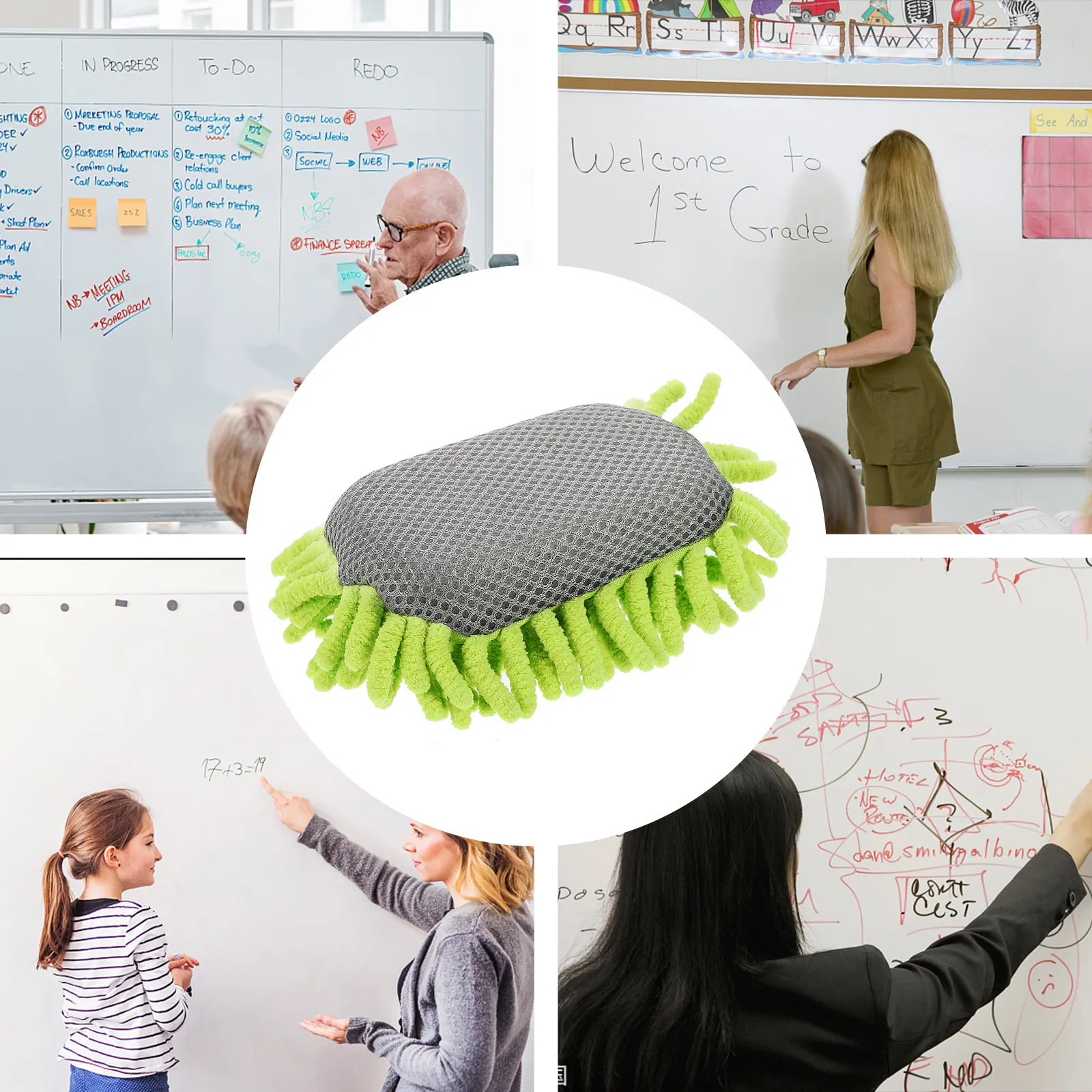 3Pcs Lightweight Washable Blackboard Eraser Whiteboard Eraser for Home Office School Dormitory Play Center Board Wiper