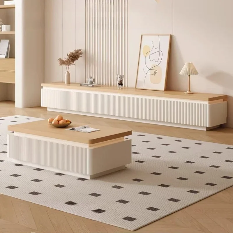 Modern Cream Style Tv Stand Minimalist Elegant Design Tv Stands Storage Locker Living Room Furniture 160 180 200 220 240cm