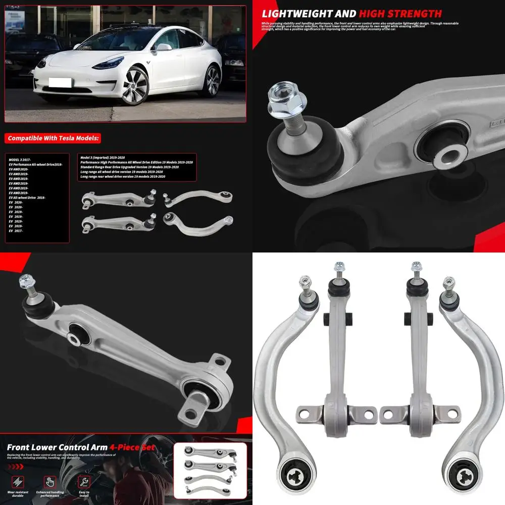 

Комплект из 4 предметов переднего нижнего рычага управления для Tesla MODEL 3 (5YJ3) 2017 — замена # 104434100D *2,104435400A,104435900A