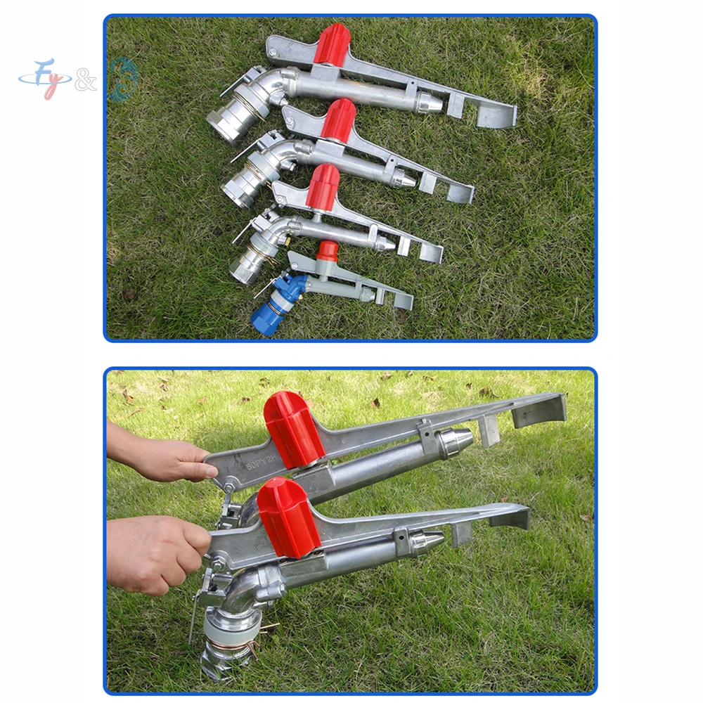 Adjustable Farm Sprinkler, Rocker Nozzle Sprinkler Metal Tripod Garden/Lawn Irrigation Spray Gun High-Pressure Rain Gun