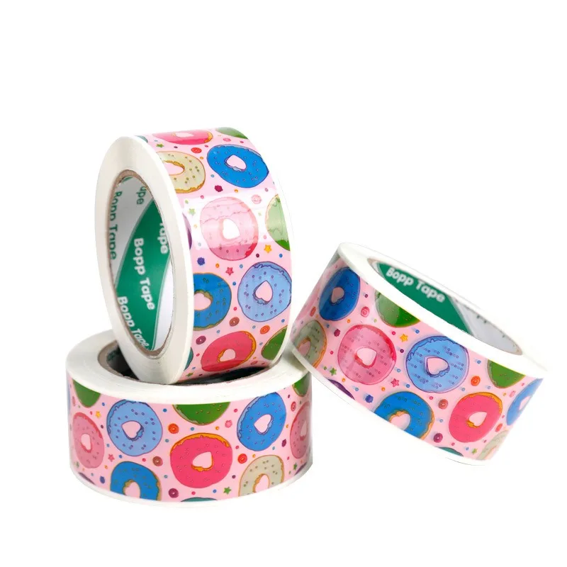 cute-donut-express-bopp-film-packaging-tape-cartoon-sealing-adhesive-for-gift-boxes-and-parcels