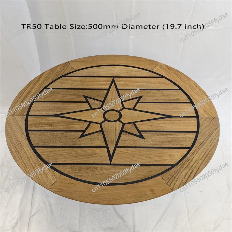 Round teak tabletop star pattern 500/650/795mm diameter