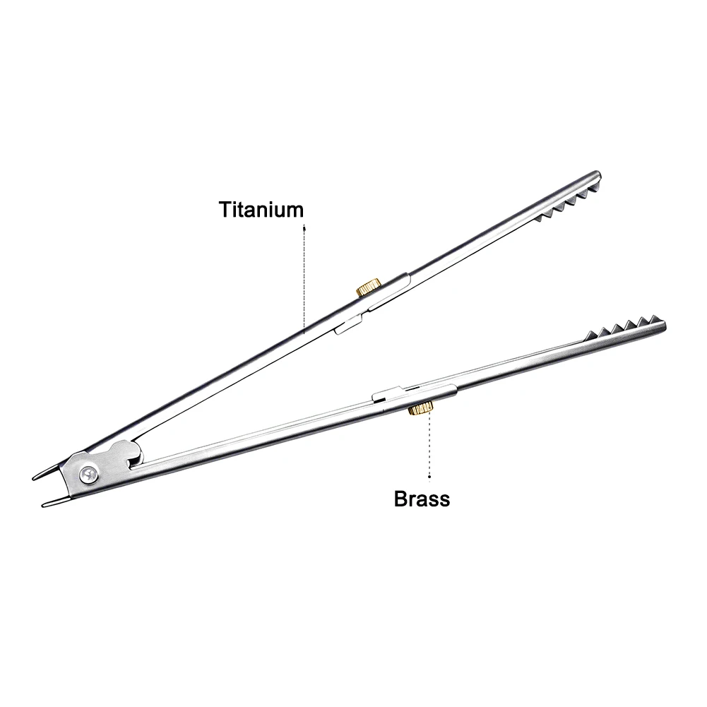 Perfect for Outdoor Cooking and Grilling Multi-Functional Titanium BBQ Tongs Expandable Campfire and Charcoal Grabber Clip,