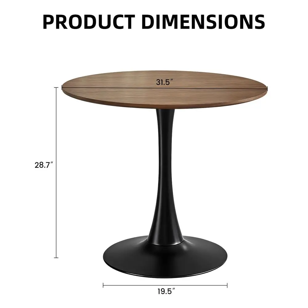 

Dining Table, 31.5 Circle Tulip Table with Thickened Tabletop amp Metal Pedestal, Mid Century Modern Bistro Table for Kitchen,