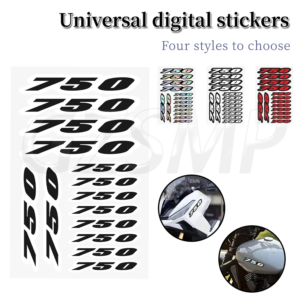 750 Emblem Motorcycle Stickers Number Decals Fit for Suzuki Kawasaki Honda NC750 Shadow VT750 X-ADV GSX-S GSX-R Z750