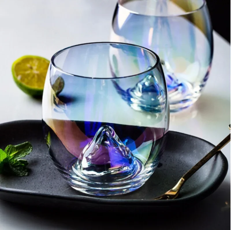 Colorful Egg Shape Iceberg Mousse Cup Japanese Style Glassware Whiskey Whisky Cup Milk Water Coffee Mug Beer Tumbler Wholesale