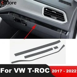 Car Dashboard Central Console Trim For Volkswagen VW T-Roc TROC 2017 2018 2019 2020 2021 2022 Stainless Interior Accessories