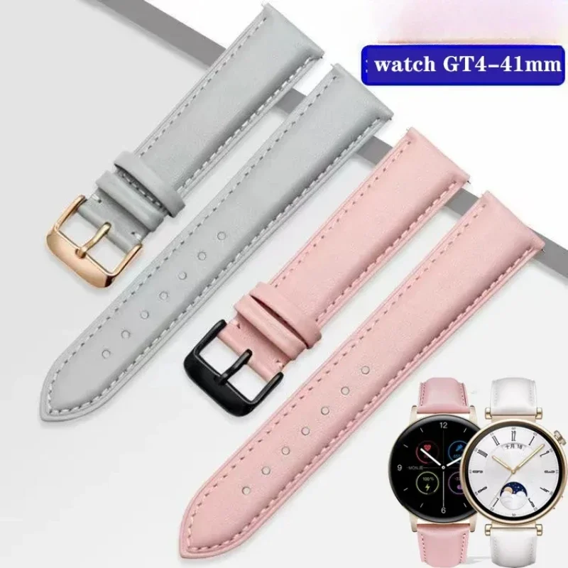 18Mm Lederen Band Voor Huawei Horloge Gt4 41Mm Horlogeband Mode Armband