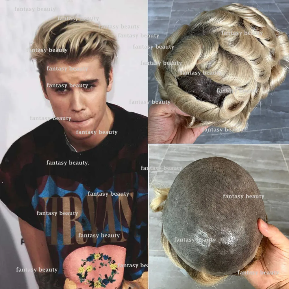 

Ombre Toupee Natural Hairline Durable Ultra-Thin Skin full PU VLoop 0.06mm capillary prosthesis injection replacement system