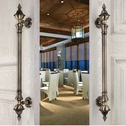 1pcs Door Handle Antique Zinc Alloy 280-550mm Length Handle Door Pull Bronze Gate Hotel Entrance Shopping Mall Door Handle