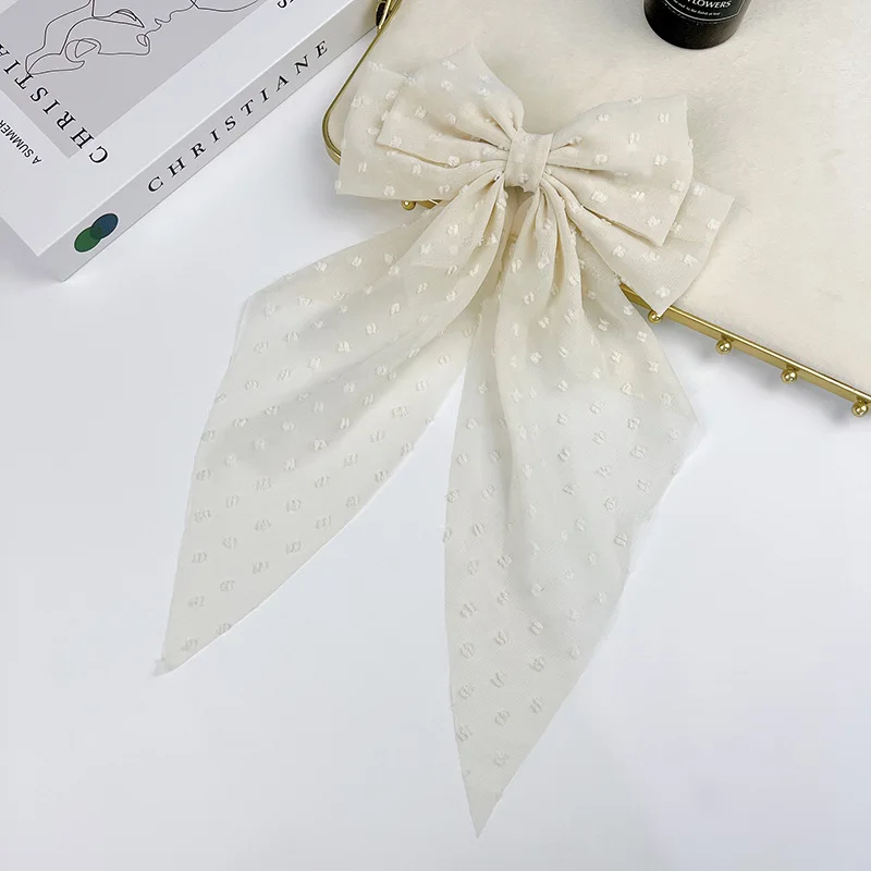1 Pcs Super Fairy Chiffon Bow Headdress Large Hair Clip Back of Head Spring Clip Flutter Jewelry