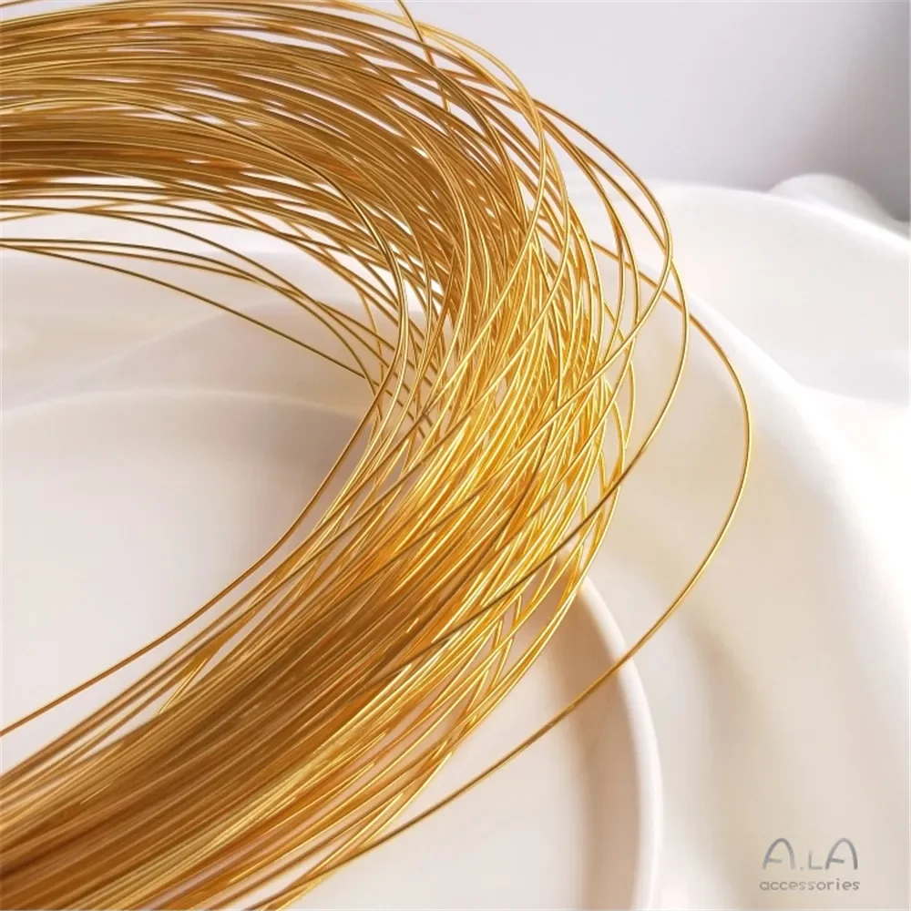 18K Gold Plating Semi-hard wire not peeling gold copper wire manual shape winding diy first jewelry material