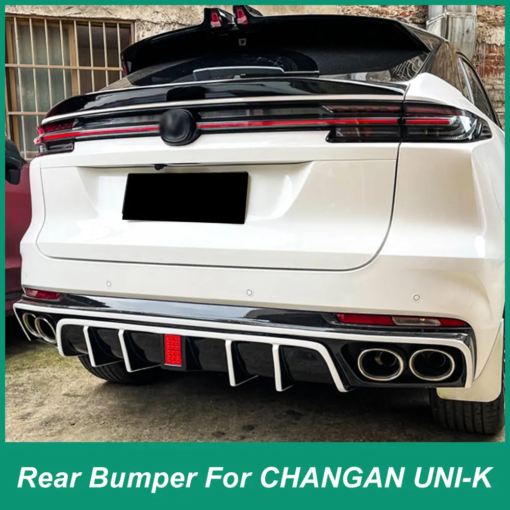 

For CHANGAN UNI-K Rear Bumper Diffuser Splitter Spoiler Iip Chin Surround External Adjustment Accessories ABS Material BlackWhit