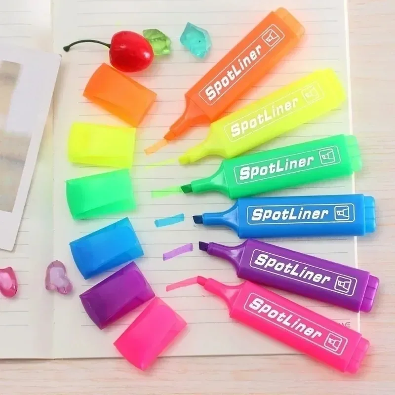 4Pcs Candy Color Marker Set Bright Neon Highlighters Large Ink Pens For Note Taking Journaling Study School Office Stationery