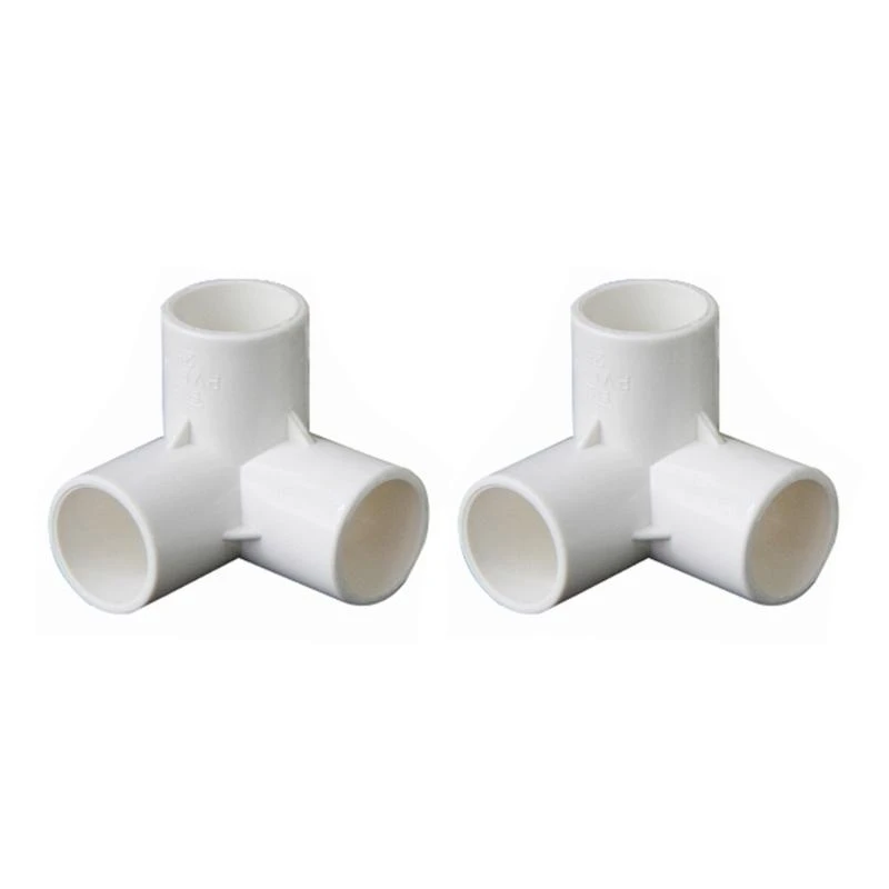 

2pcs 3 Way PVC Elbow Fittings 90 Degree Elbow Connectors Corrosion Resistant Fittings for Furniture & Pipe