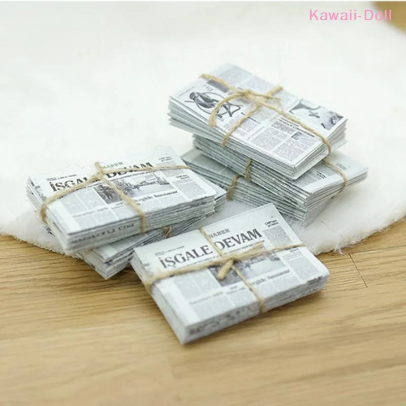 1/3Pcs 1/12 Dollhouse Miniature Retro English Newspaper Set Simulation Model Toys Home Furniture Accessories Photography Props