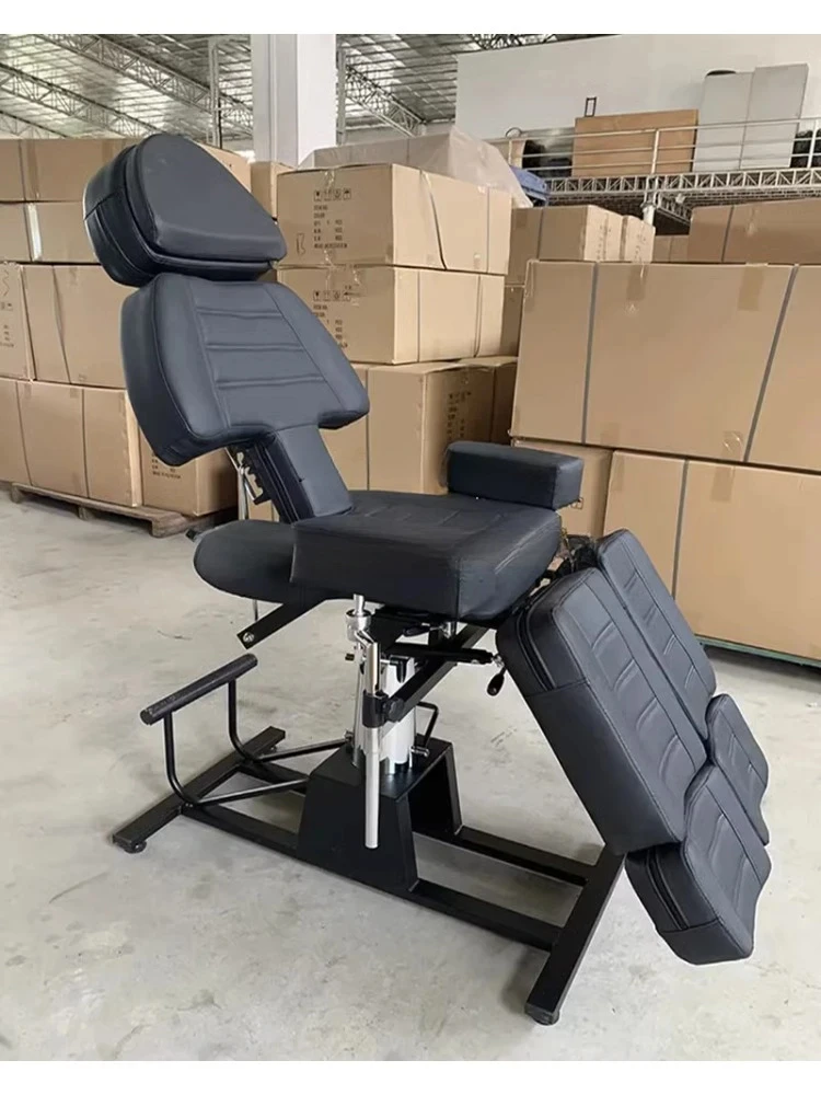 Single Split Leg Tattoo Couch Multifunctional Adjustable Tattoo Chair Facial Bed Hydraulic Lifting Tattoo Eyebrow Recliner